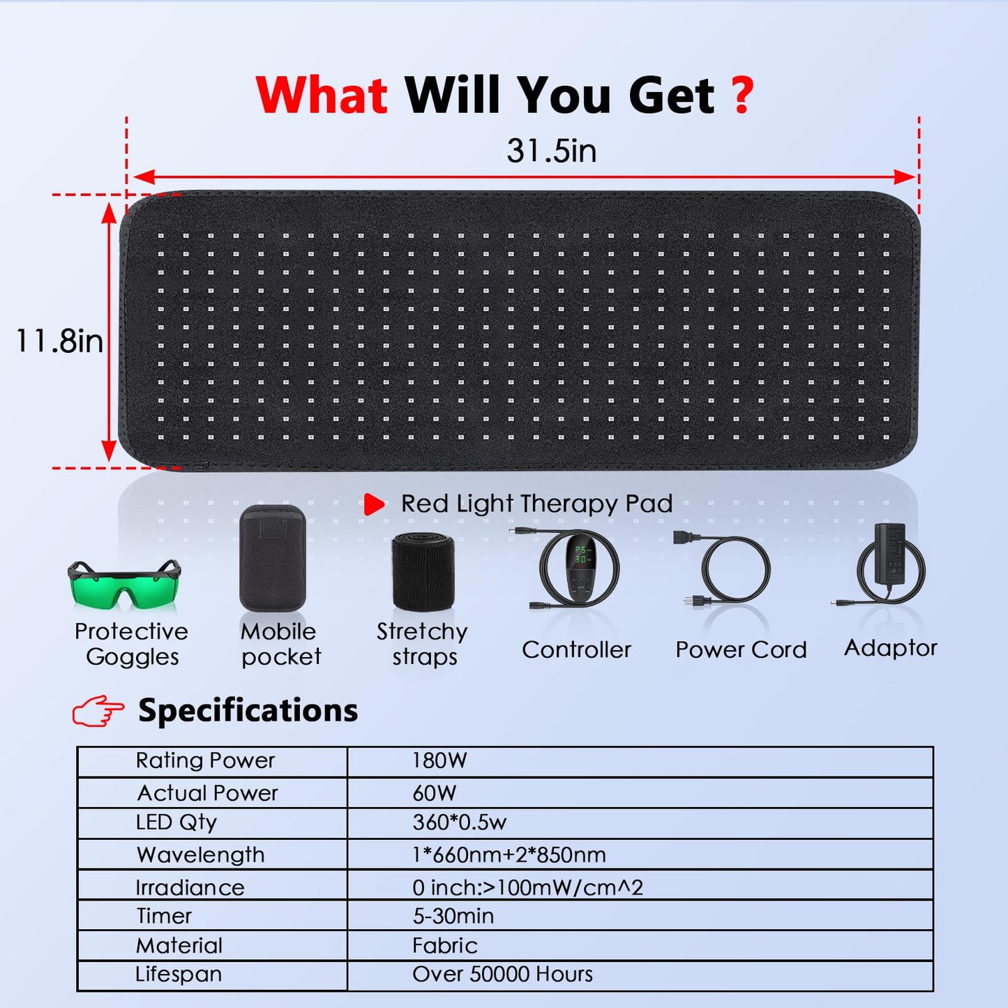 RUISQM Red Light Therapy Mat for Body - 360 LEDs Large Red & Infrared Light Therapy Pad Blanket RUISQMBuy Supplements Australia