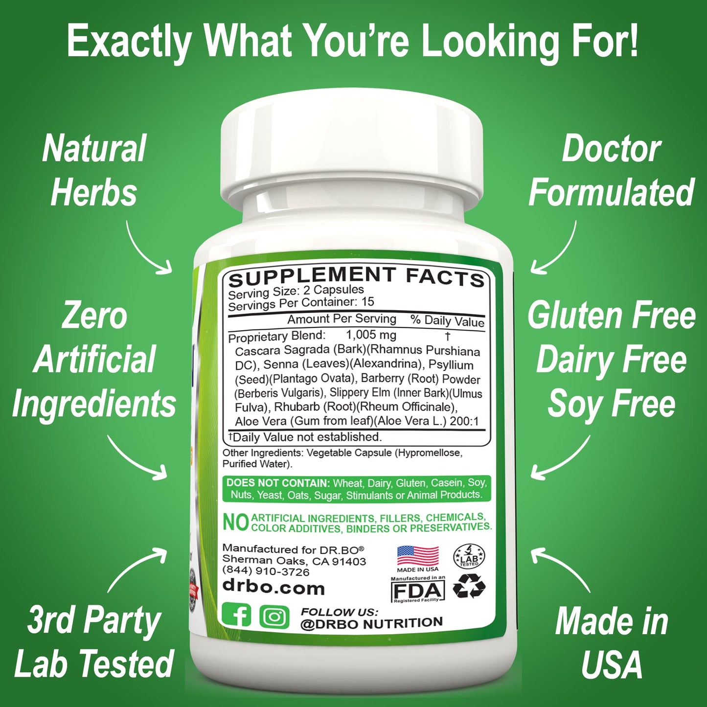Colon Cleanse Detox Formula - Natural Bowel Cleanser Pills for Intestinal Bloating & Fast Digestive DR. BOBuy Supplements Australia
