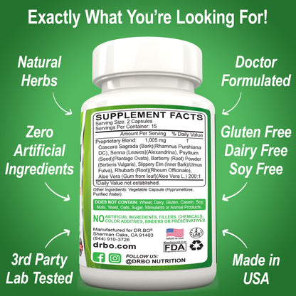 Colon Cleanse Detox Formula - Natural Bowel Cleanser Pills for Intestinal Bloating & Fast Digestive DR. BOBuy Supplements Australia