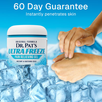 Ultra Freeze Dr Pat's Pain Relief Cream (9oz) - Muscle Rub Gel for Arthritis, Neuropathy, Foot & Joint - Cooling Sports Massage for Back, Shoulder & Knee - Menthol Analgesic for Neck & Body Ultra FreezeBuy Supplements Australia