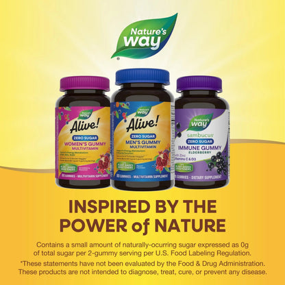 Nature’s Way Alive! Zero Sugar Men's Gummy Multivitamins, Energy Metabolism*, Muscle Function*, B-Vitamins Nature's WayBuy Supplements Australia