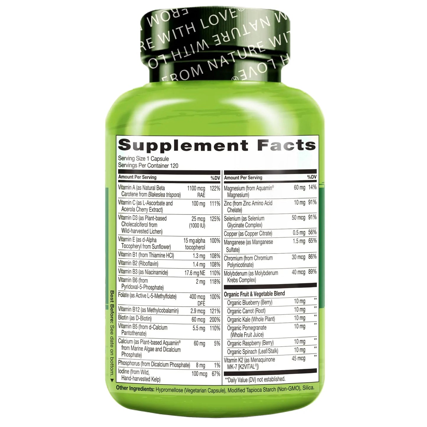 NATURELO Mens Multivitamins for Men 50+ - One Daily Multivitamin for Men with Vitamins, Minerals & Organic Whole Foods, Boost Energy & Health, NATURELOBuy Supplements Australia