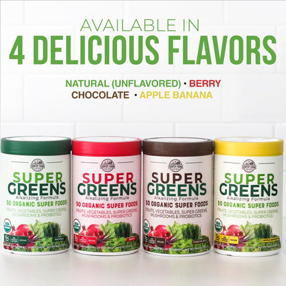 Country Farms Super Greens Apple Banana Powder Smoothie, Organic Super Foods, USDA Organic Drink Mix, Fruits, Vegetables, Mushrooms, Superfood Nutrition, 40 Servings, 2 Pack Country FarmsBuy Supplements Australia