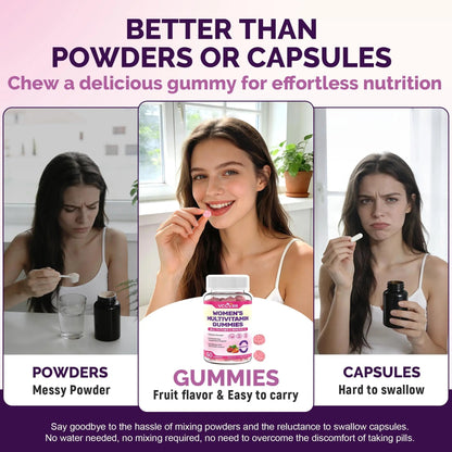 VCCVBB All-in-One Women's Multivitamin Gummies with Complete Vitamin & Mineral Complex, Herbal Blends for Energy, Overall Health VCCVBB