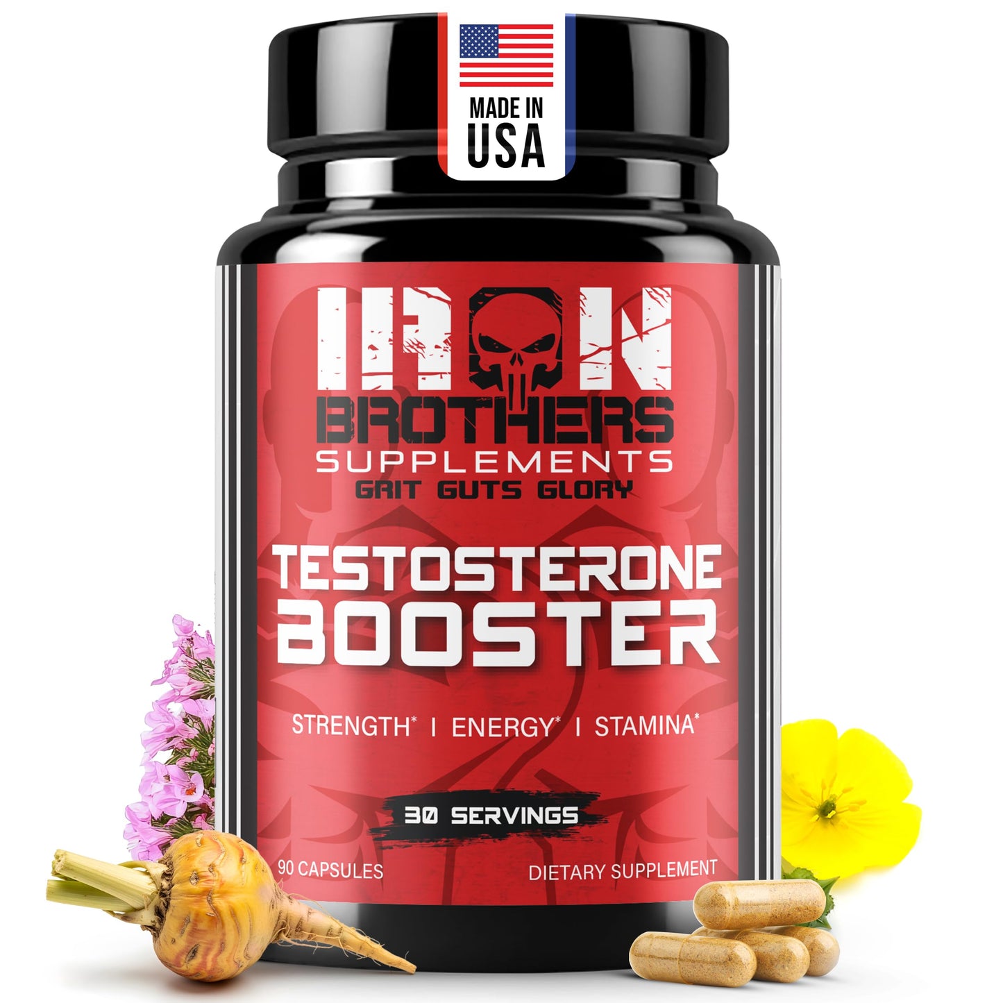 Iron Brothers Men’s Testosterone Support Supplement – Tribulus, Tongkat Ali, Ashwagandha & DIM – Daily Performance & Vitality Formula – with Fenugreek & Zinc – 30 Day Cycle – 90 Capsules Iron Brothers SupplementsBuy Supplements Australia