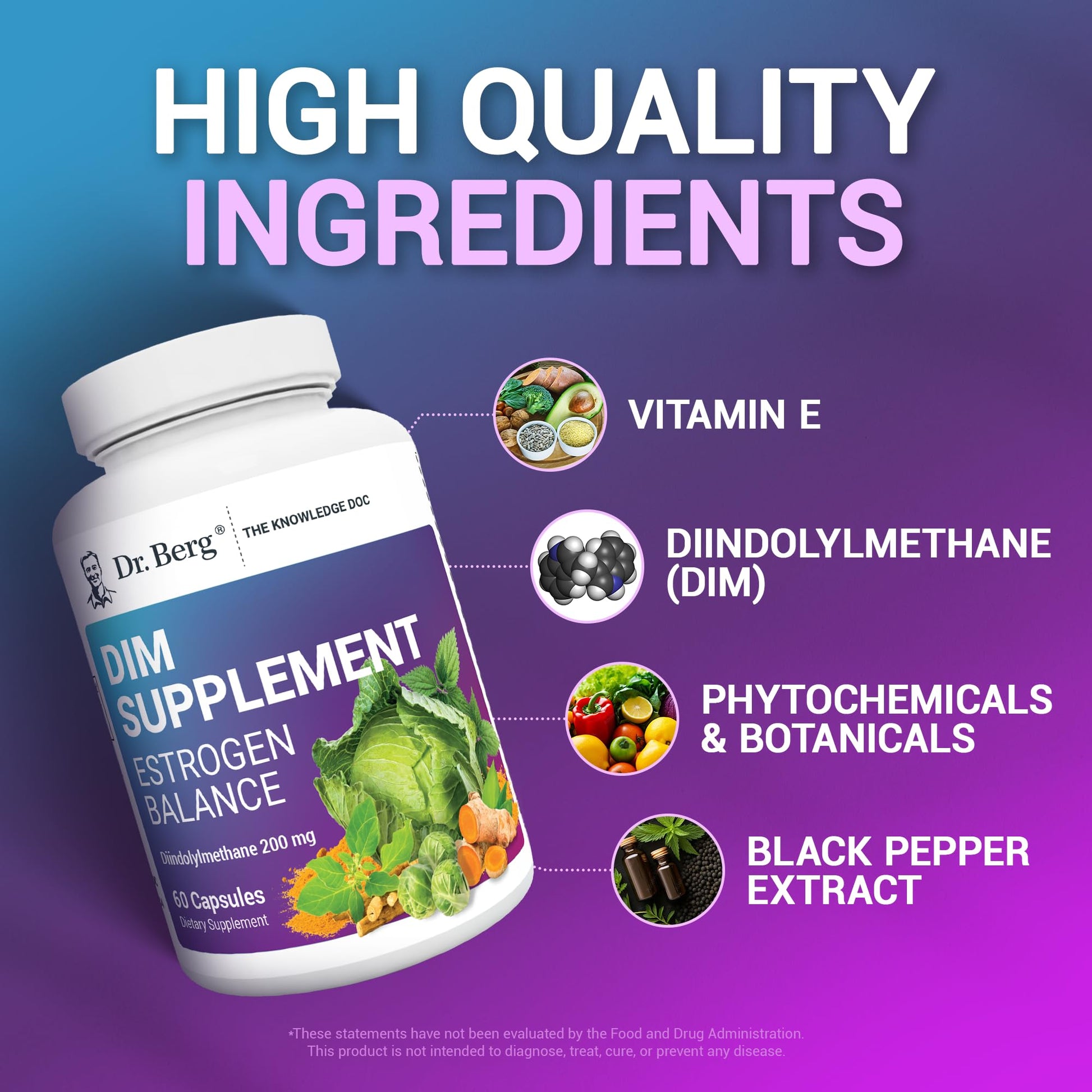 Dr. Berg DIM Supplement Estrogen Balance - Original Estrogen Supplement for Women with Diindolylmethane Dr. Berg NutritionalsBuy Supplements Australia