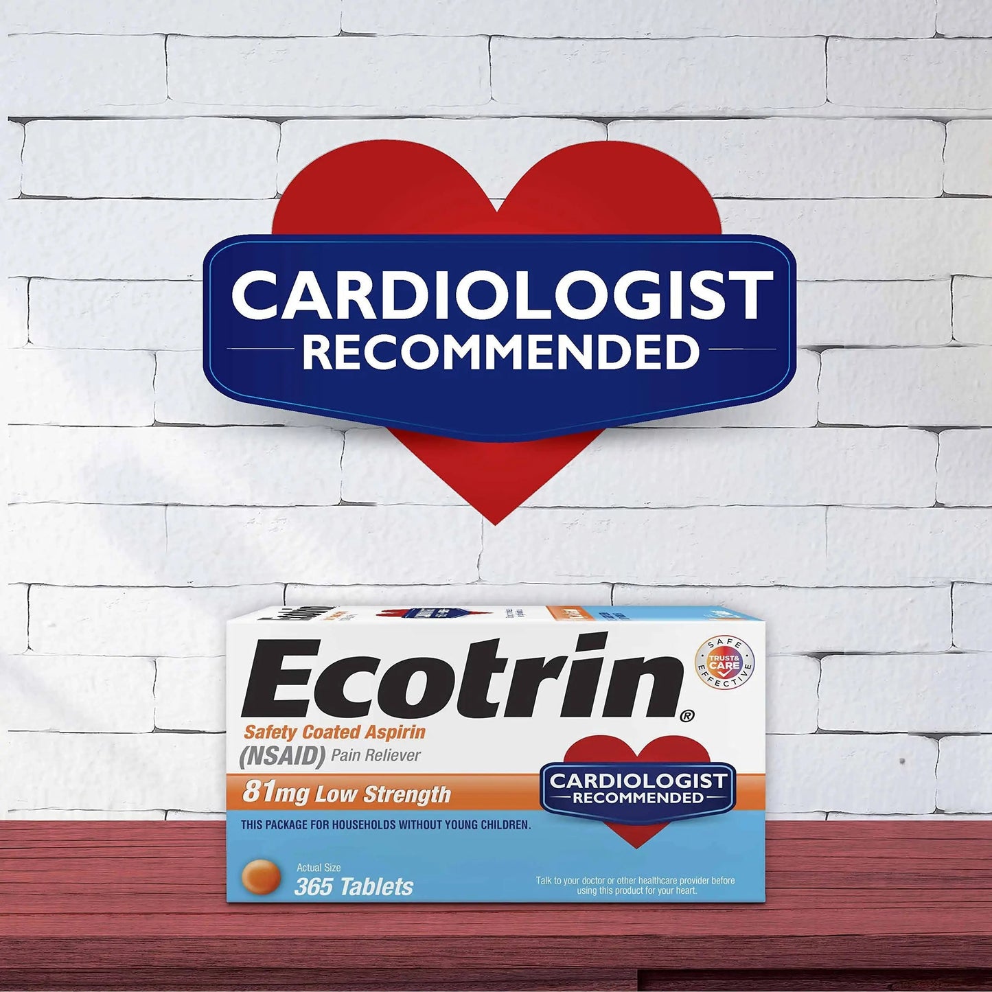 Ecotrin Low Strength Safety Coated Aspirin | NSAID | 81mg | 365 Tablets EcotrinBuy Supplements Australia
