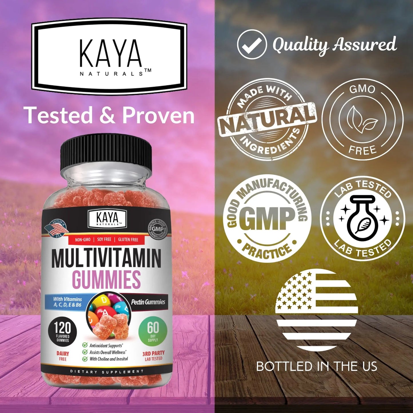 Kaya Naturals Adult Multi Vitamin Gummy, 120 Count, Biotin, Vitamin A, B-12, C & E, Including Zinc, Folic Acid, Strawberry Flavor (120 Gummies) Kaya NaturalsBuy Supplements Australia