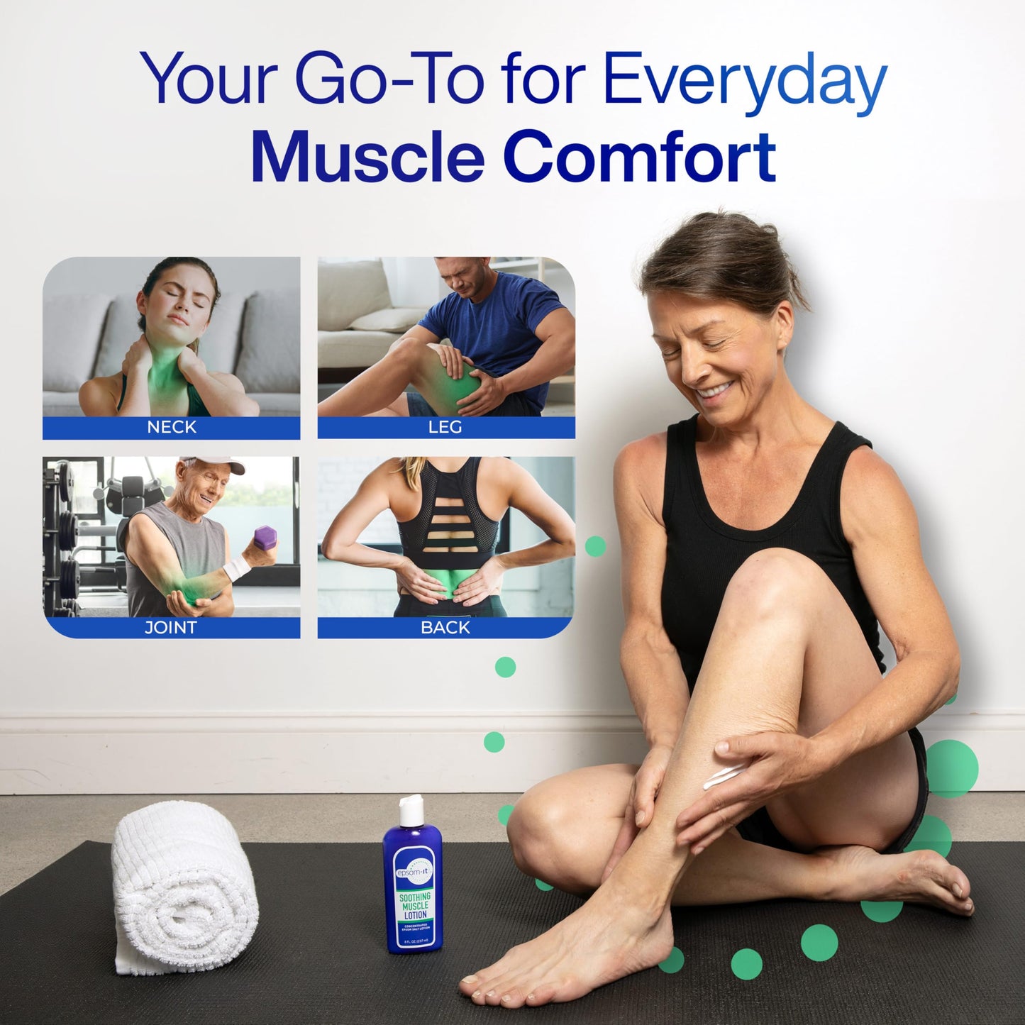 Epsom-It Soothing Muscle Magnesium Lotion – Epsom Salt Topical Cream with Arnica and Magnesium Sulfate - Designed for Muscle Stiffness, Leg Cramps, Feet, Knees and Achy Feet - 8.0 oz EPSOM-ITBuy Supplements Australia