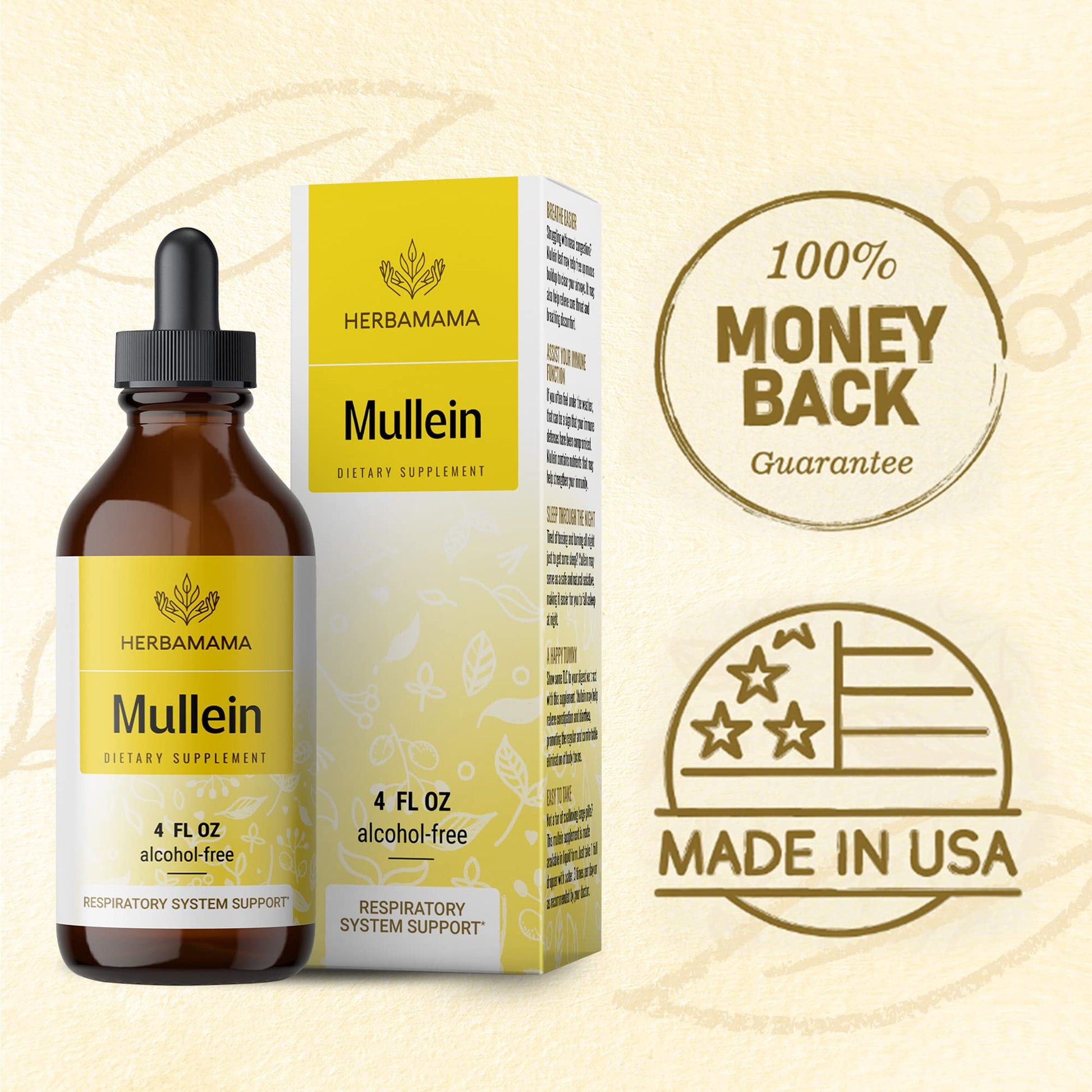 Mullein Leaf Tincture - Lung Cleanse - Vegan Mullein Drops - Lung Detox HERBAMAMABuy Supplements Australia
