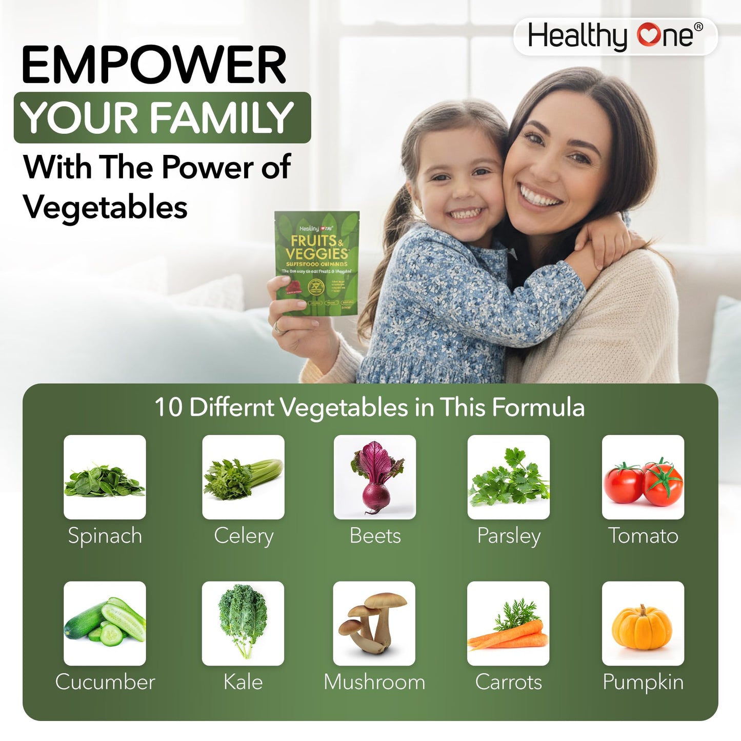 Fruits & Veggies Sugar-Free Gummies - 27 Whole Foods - Equals 3 Servings of Fruits & Vegetables - Improve Energy, Focus & Immune Function - Fiber - Antioxidants - Organic Ingredients - 14 Packets Healthy OneBuy Supplements Australia