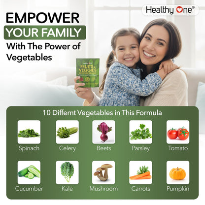 Fruits & Veggies Sugar-Free Gummies - 27 Whole Foods - Equals 3 Servings of Fruits & Vegetables - Improve Energy, Focus & Immune Function - Fiber - Antioxidants - Organic Ingredients - 14 Packets Healthy OneBuy Supplements Australia