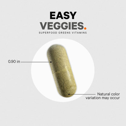 Codeage Instantfood Easy Veggies, Over 15 Vegetable Powders Equivalent All-in-One, Daily Vegan Blend, Whole Food Greens Vitamins Supplement Capsules, Phytonutrients Multivitamin, Non-GMO, 90 Capsules CodeageBuy Supplements Australia