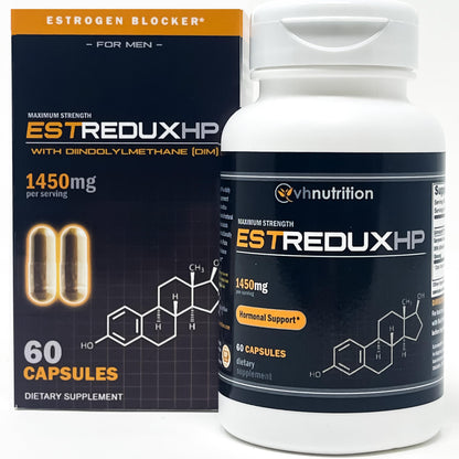 VH Nutrition ESTREDUX HP - with DIM | Estrogen Blocker for Men* | 1450mg of Maximum Strength Hormone Support, Tongkat Ali, Ashwagandha | 60 Capsules VH NutritionBuy Supplements Australia