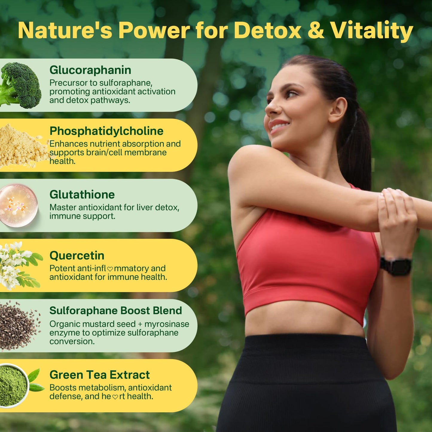 Liposomal Sulforaphane Supplement 150mg, from Broccoli Seed Extract w/Myrosinase, Quercetin, Glutathione, Sulforaphane Supplement Gummies for Antioxidants Detox Cellular Brain Health, Chewable 60Cts LILICAREBuy Supplements Australia
