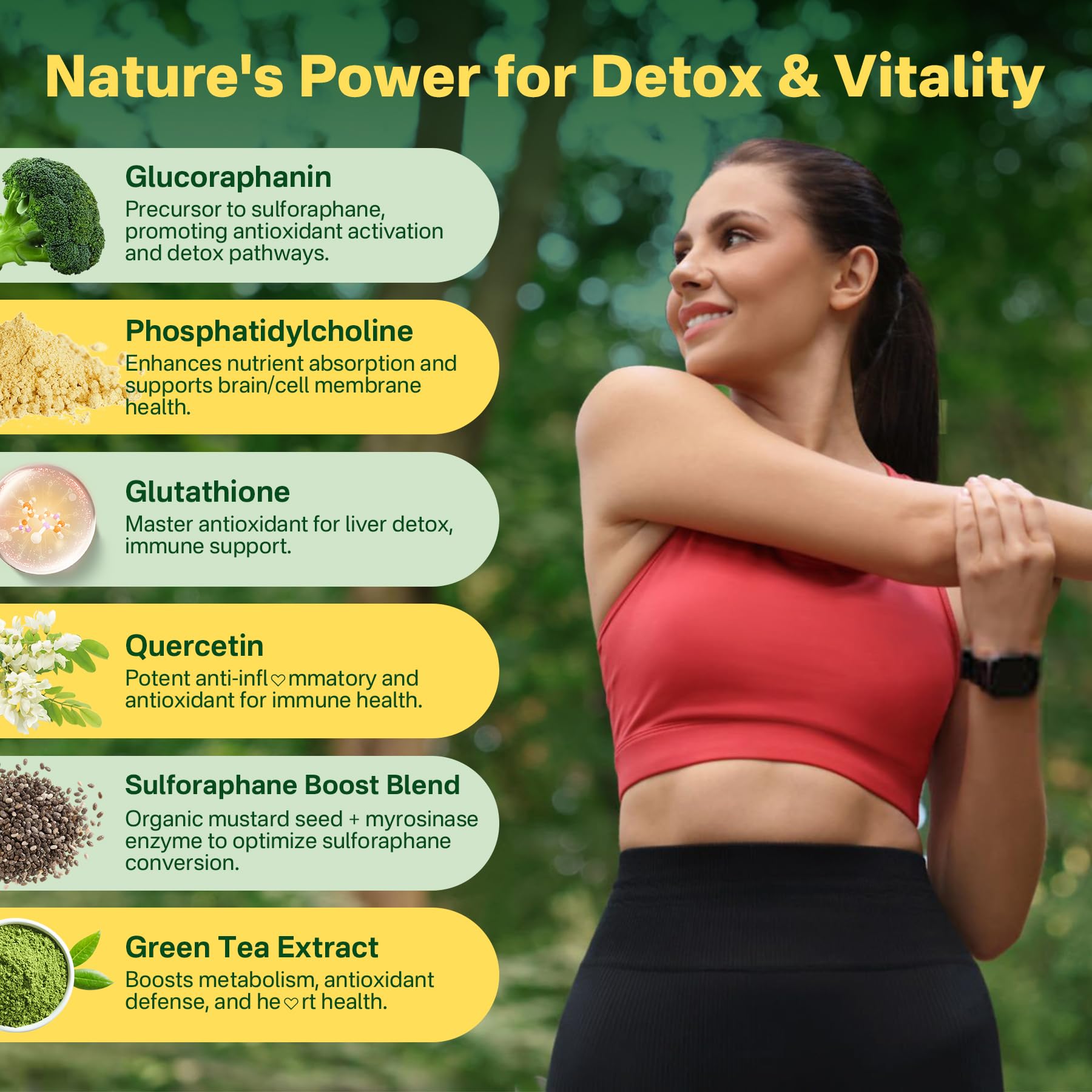 Liposomal Sulforaphane Supplement 150mg, from Broccoli Seed Extract w/Myrosinase, Quercetin, Glutathione, Sulforaphane Supplement Gummies for Antioxidants Detox Cellular Brain Health, Chewable 60Cts LILICAREBuy Supplements Australia