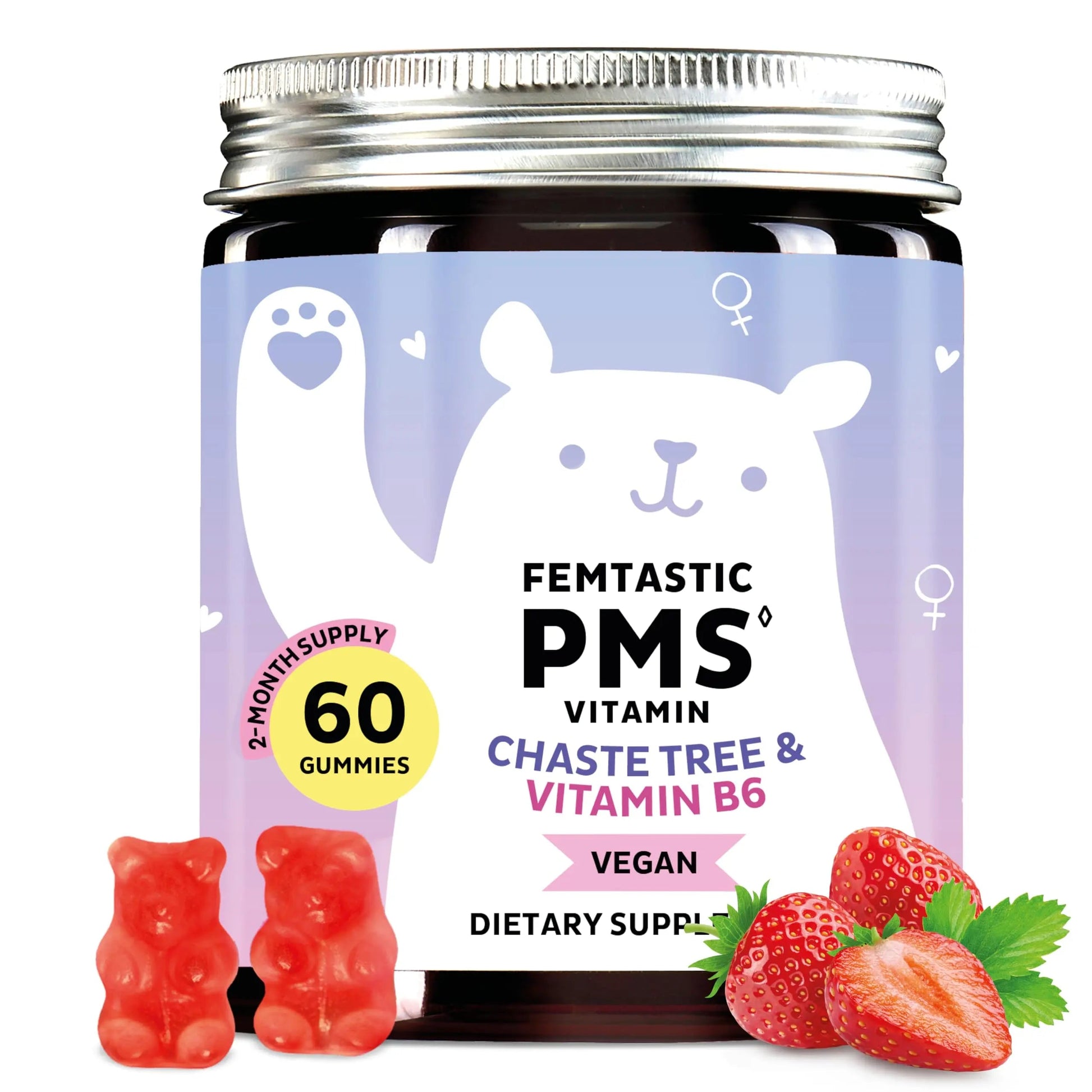 PMS Support Supplement for Women. Menstrual Relief Gummies to Target Hormonal Breakouts, Bloating, Period Cramps, & Mood Swings. Vegan, with Vitamin B6 & Lemon Balm, 60 Gummies Bears with BenefitsBuy Supplements Australia