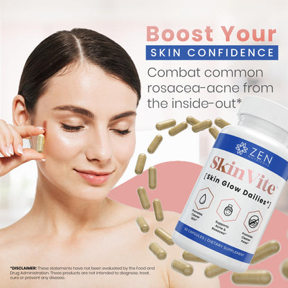 Zen Nutrients SkinVite Natural Skin Supplement for Women, Men & Teens - Hormonal Breakouts & Clear Skin Support Supplement - Detoxifying Vitamin for Acne and Digestion Support Zen NutrientsBuy Supplements Australia
