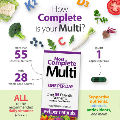 Webber Naturals Women's 50+ Most Complete Multi, 90 Vegetarian Capsules Webber NaturalsBuy Supplements Australia