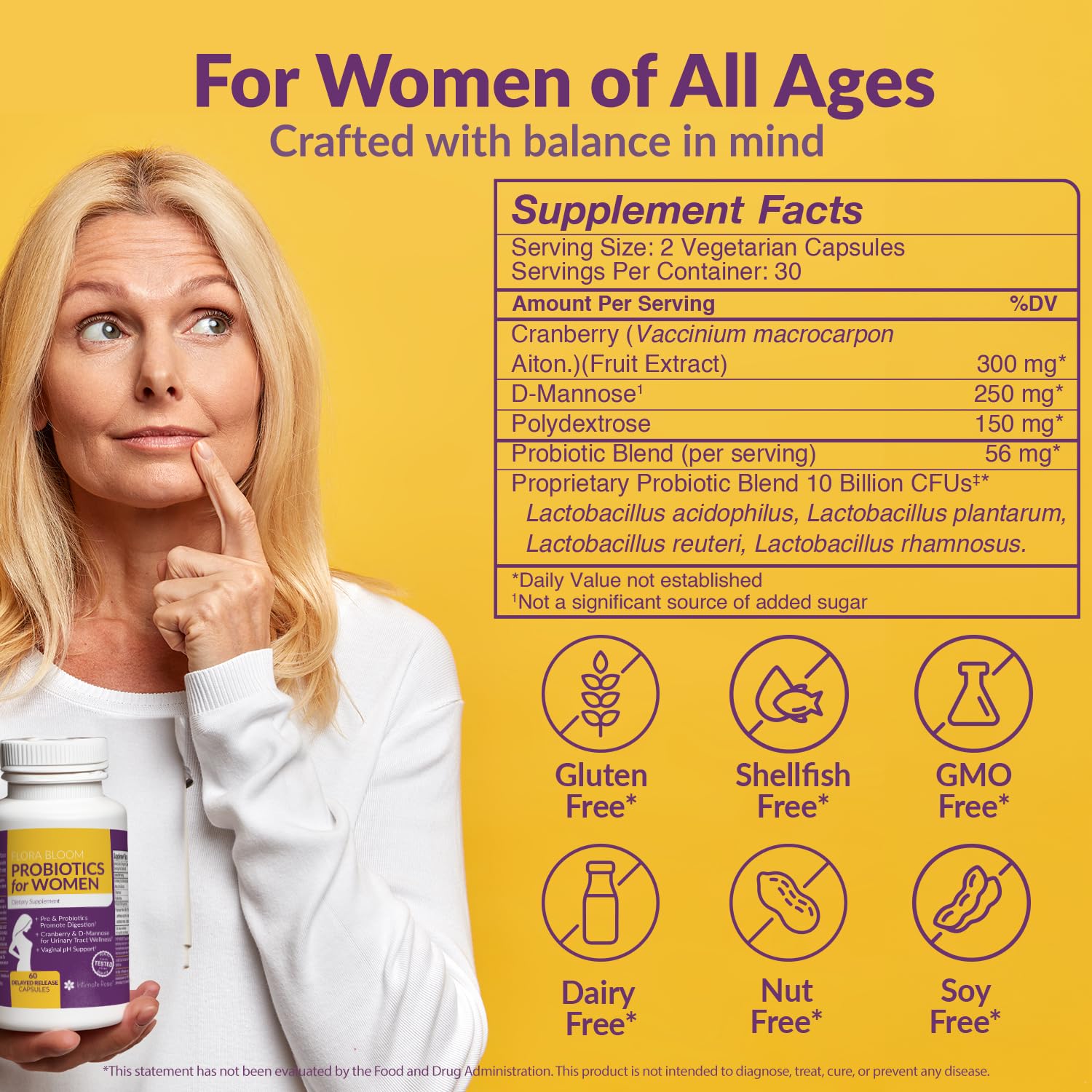 Probiotics for Women- 3 Pack(180 Capsules) - Ultimate Flora Bloom Probiotic Supplement for Women Intimate RoseBuy Supplements Australia