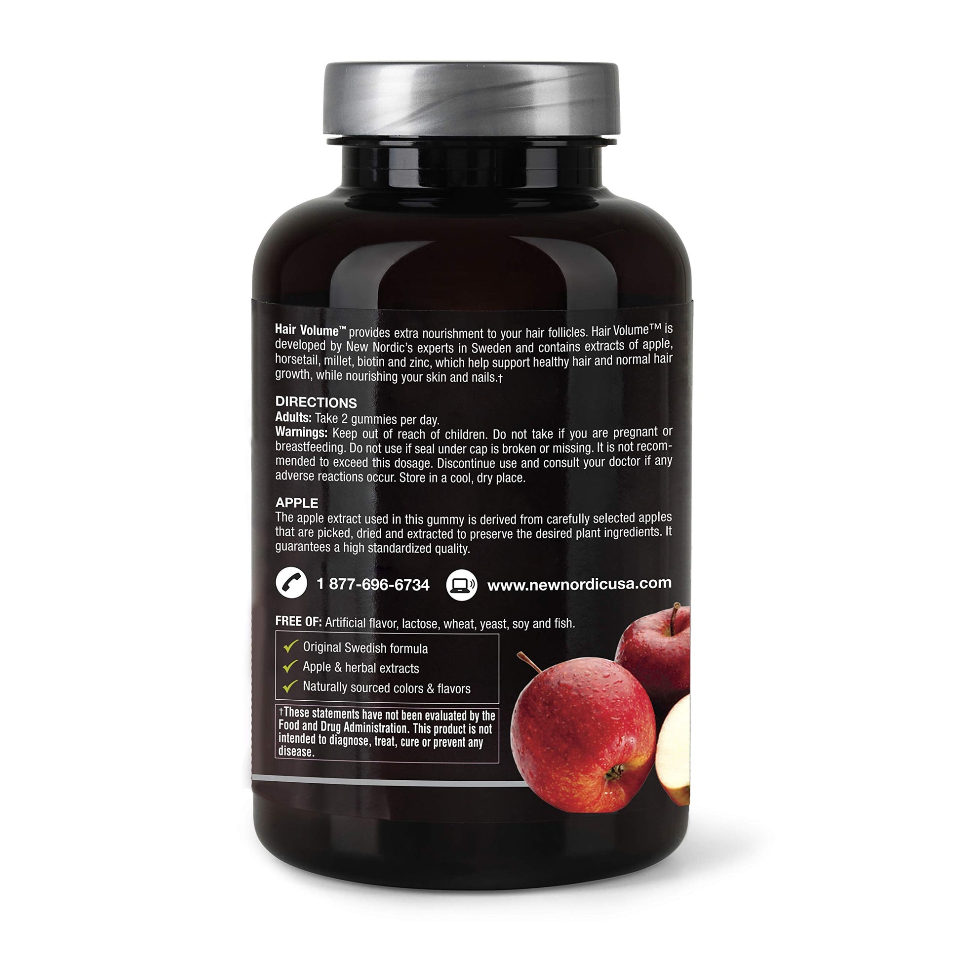 NEW NORDIC Hair Volume Gummies, 2500 mcg Biotin, Daily Hair Vitamins Supplement to Support Hair Skin & Nails, Vegan, 60 Count (Pack of 3) NEW NORDICBuy Supplements Australia