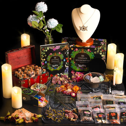 SHYSHINY Witchcraft Supplies Kit for Wiccan Spells, 95 Pack of 7 Chakra Stones, Crystals, Dried Herbs SHYSHINYBuy Supplements Australia