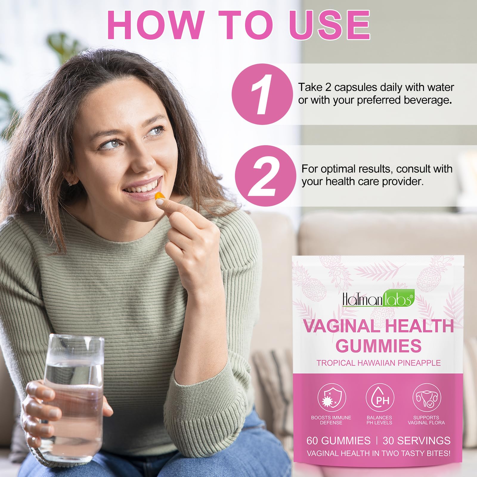 Vital Source Feminine Gummies - Feminine Balance Gummies for Women ph Natrual Famale Balance Cummie - Collagen Gummie - Pineapple PH Balance Gummie for Women Support Women’s Health - 60PCS TooffiBuy Supplements Australia