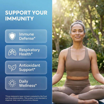 Clean Nutraceuticals Immune Defense Support Supplement 8 in 1 with Zinc 50mg Quercetin, VIT C 1000mg, Vitamin D3 5000 IU, Elderberry, Ginger