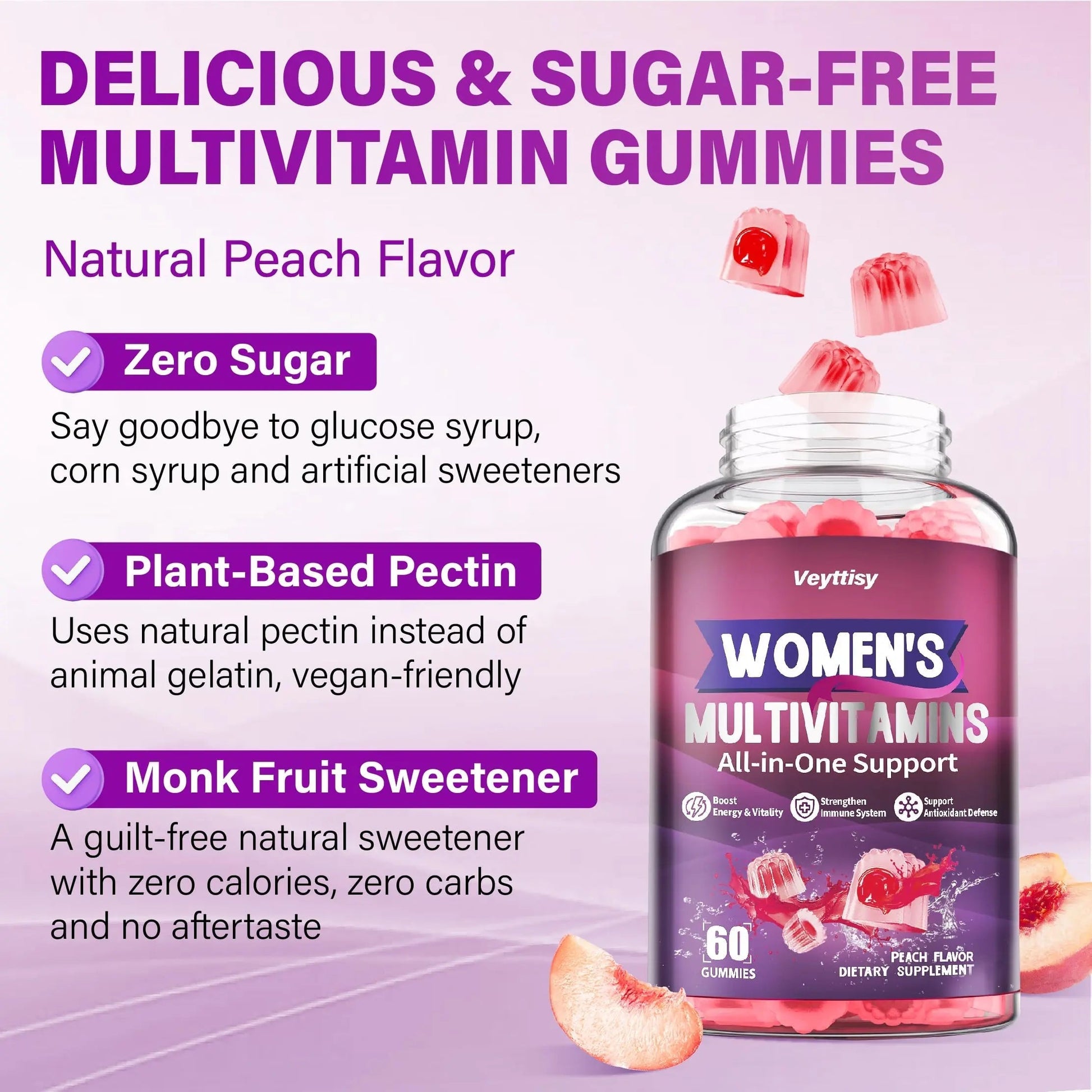 Veyttisy Methylated Multivitamin Gummy for Women - Womens Multivitamin Gummies with Vitamins A C D E, Methylated Folate, Biotin, B Complex VeyttisyBuy Supplements Australia