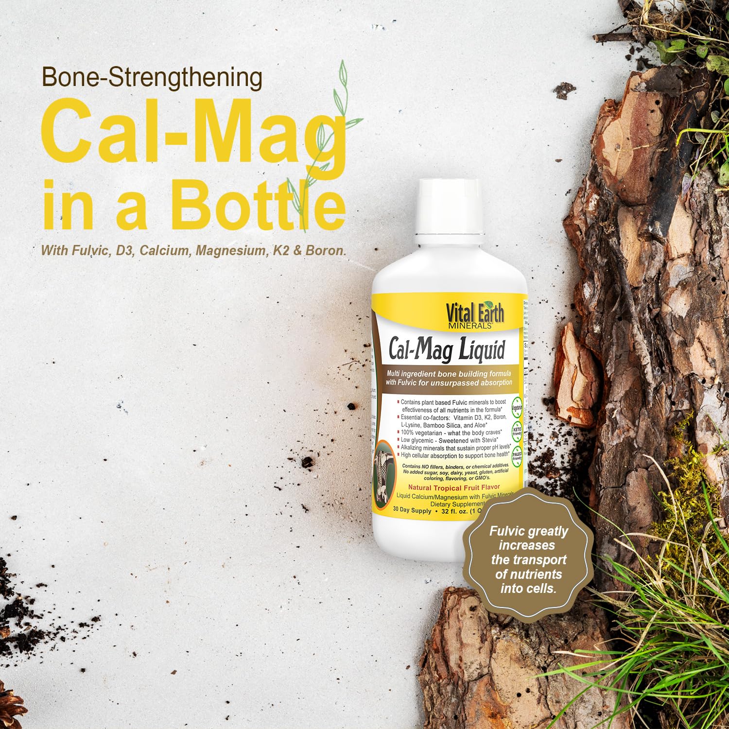 Vital Earth Minerals Bone & Wellness Support – Cal Mag Liquid + Super Multi, Liquid Multivitamins, MTHFR Support, 32 Oz Ea Vital Earth MineralsBuy Supplements Australia