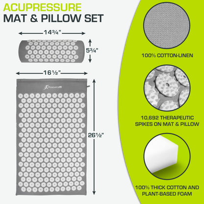 ProsourceFit Acupressure Mat and Pillow Set for Back/Neck Pain Relief and Muscle Relaxation ProsourceFitBuy Supplements Australia