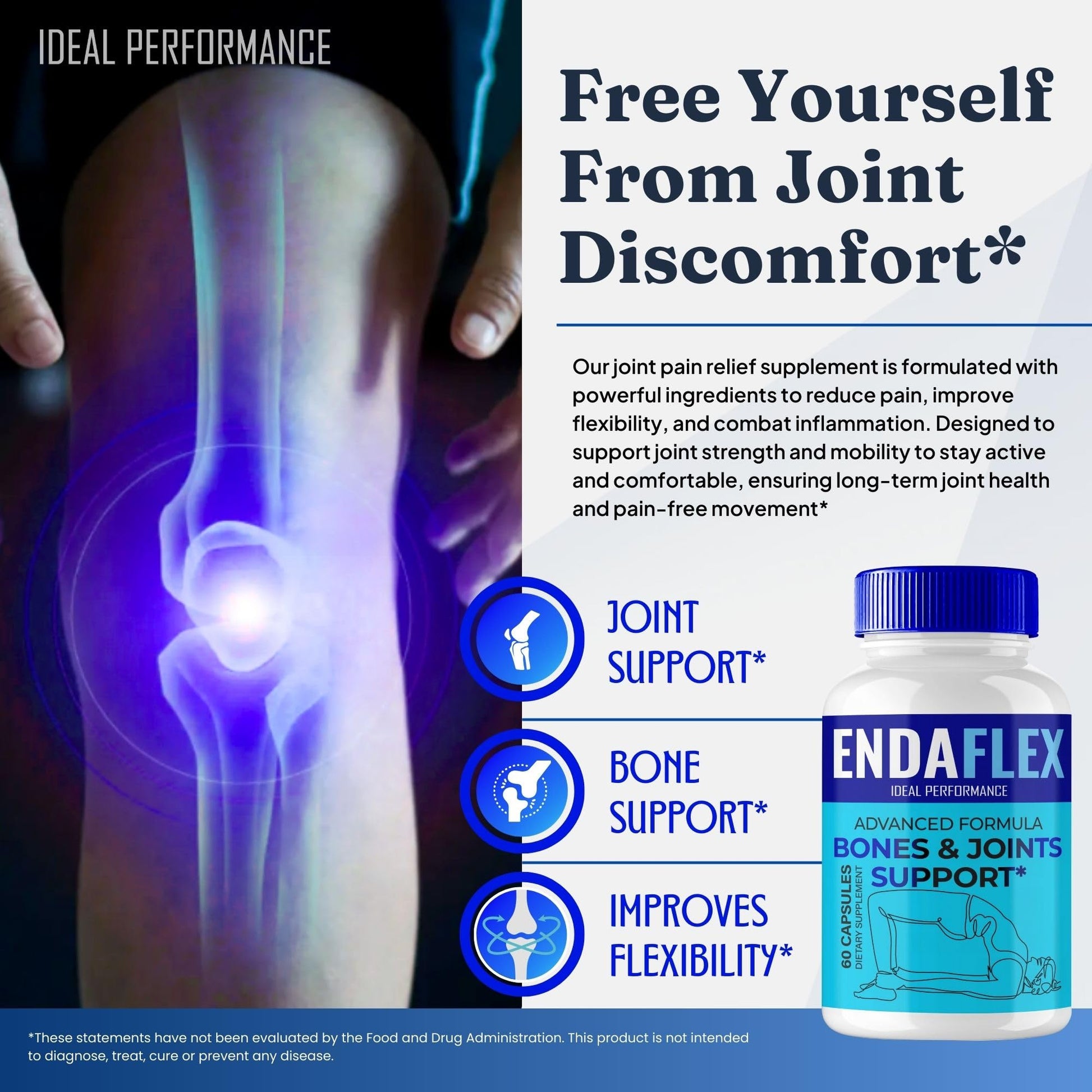 Endaflex Capsules, Advanced Joint Support Supplement Pills for Mobility and Comfort - Maximum Strength, Official Enda Flex Joint Support All Natural Formula, Premium Enda-Flex Reviews (2 Pack) IDEAL PERFORMANCEBuy Supplements Australia