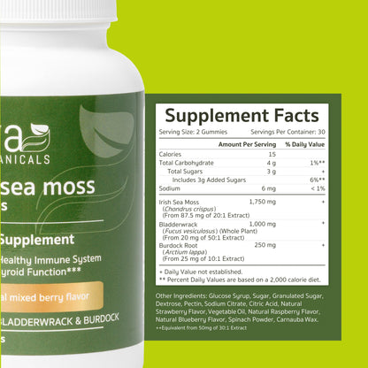 Jiva Botanicals - Irish Sea Moss Gummies with Bladderwrack & Burdock Root 3000mg Jiva BotanicalsBuy Supplements Australia