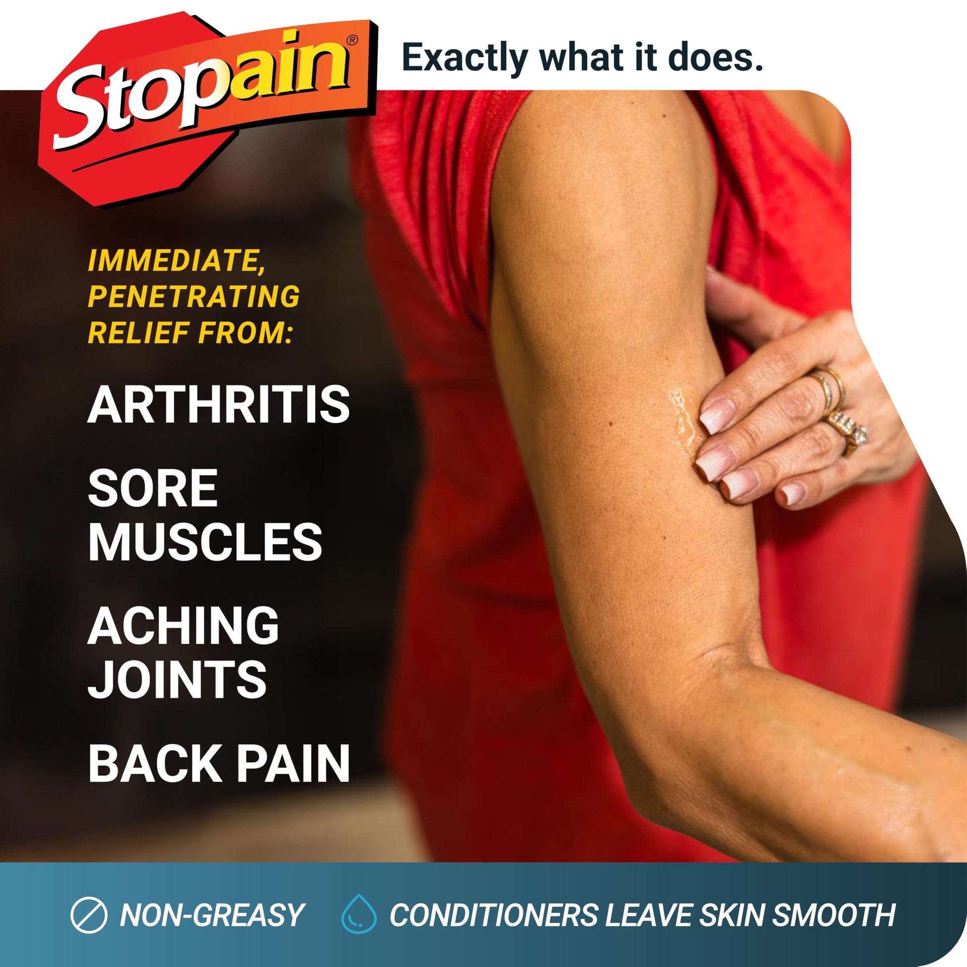 Stopain Pain Relief Gel 32oz, USA Made, Max Strength Fast Acting with Menthol, MSM, Glucosamine for Joint Pain, Back Pain, Arthritis, Knee, Neck Pain, HSA FSA Approved OTC Topical Analgesic Product StopainBuy Supplements Australia