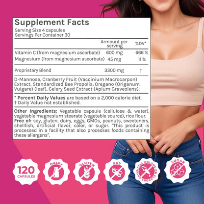ZENZSUAL Happy Pee, 120 Capsules – Urinary Tract Support & Bladder Health Supplement with Cranberry, D-Mannose, Vitamin C and Oregano for Women and Men – Healthy Flow, Comfort & Fluid Balance ZENZSUALBuy Supplements Australia