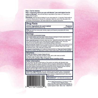 Monistat Maintain UTI 2-in-1 Test & Pain Relief Kit, 2 Test Strips & 12 Urinary Pain Relief Tablets, 2 Minute Results and Maximum Strength Pain, Burning and Urgency Relief MonistatBuy Supplements Australia