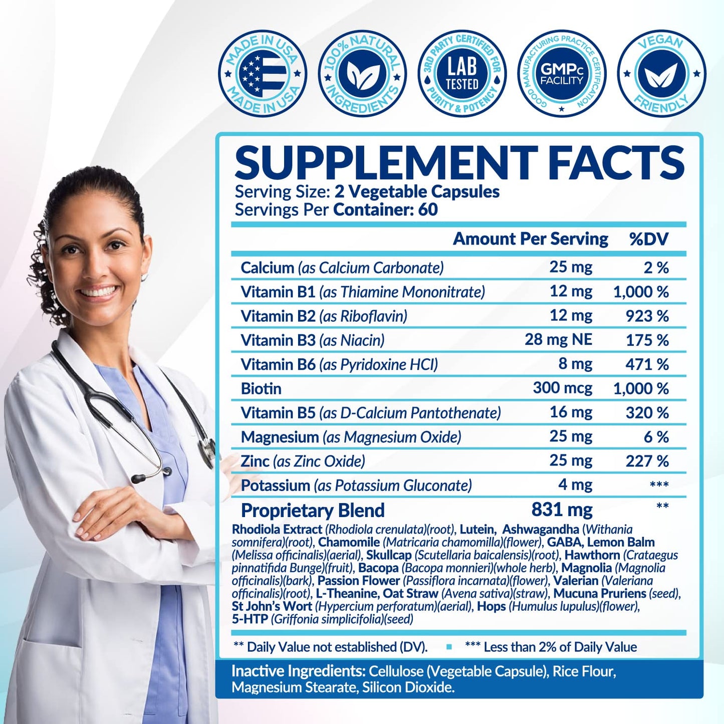 28 in 1 Calm Mood Support Supplement- Natural Happy Pills for Occasional Anxiousness & Stress, Worry feelings, Relaxation, Mental Clarity | Max Sleep & Mood Support for Women & Men|120 Vegan Capsules Rainbow Nutrients, LLCBuy Supplements Australia