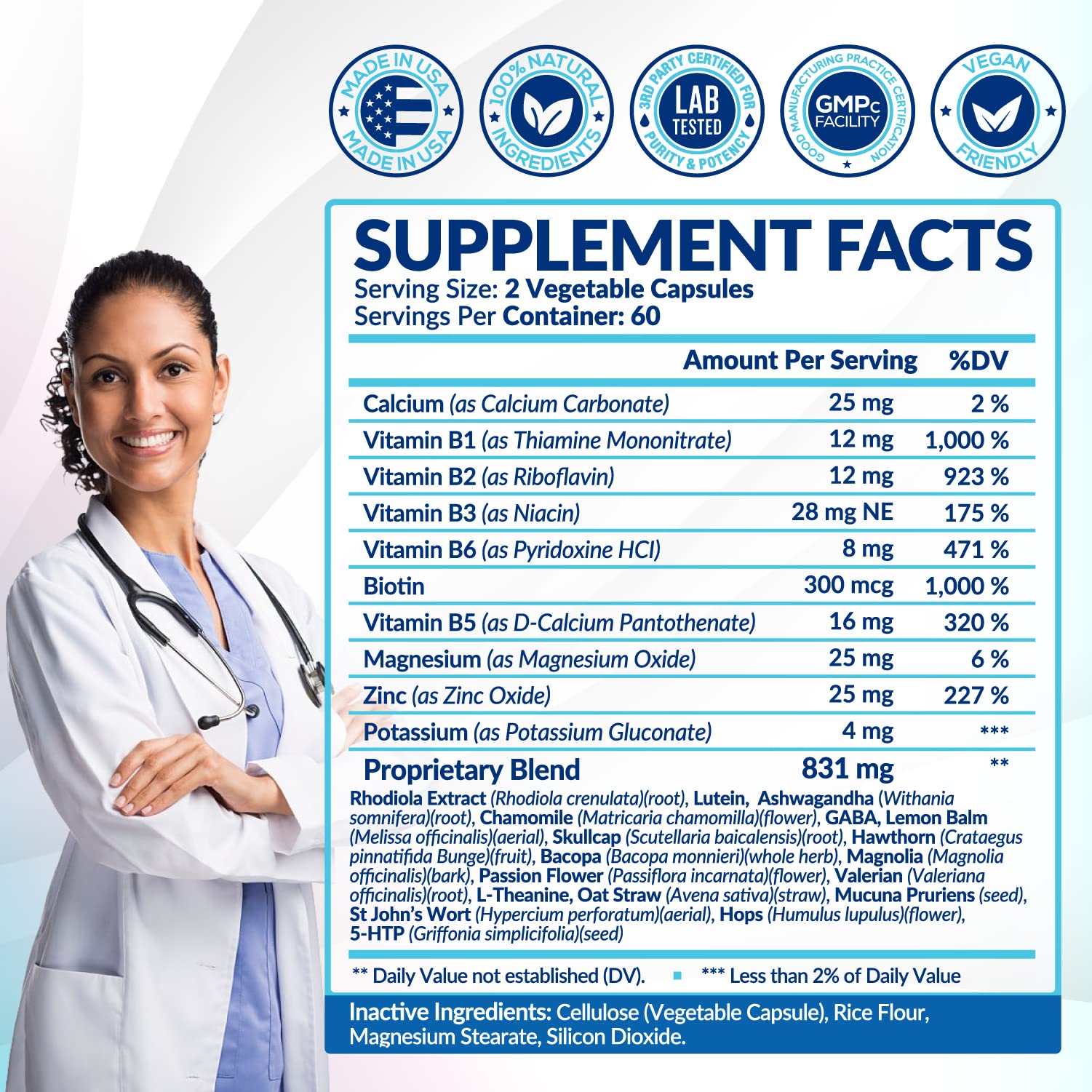 28 in 1 Calm Mood Support Supplement- Natural Happy Pills for Occasional Anxiousness & Stress, Worry feelings, Relaxation, Mental Clarity | Max Sleep & Mood Support for Women & Men|120 Vegan Capsules Rainbow Nutrients, LLCBuy Supplements Australia