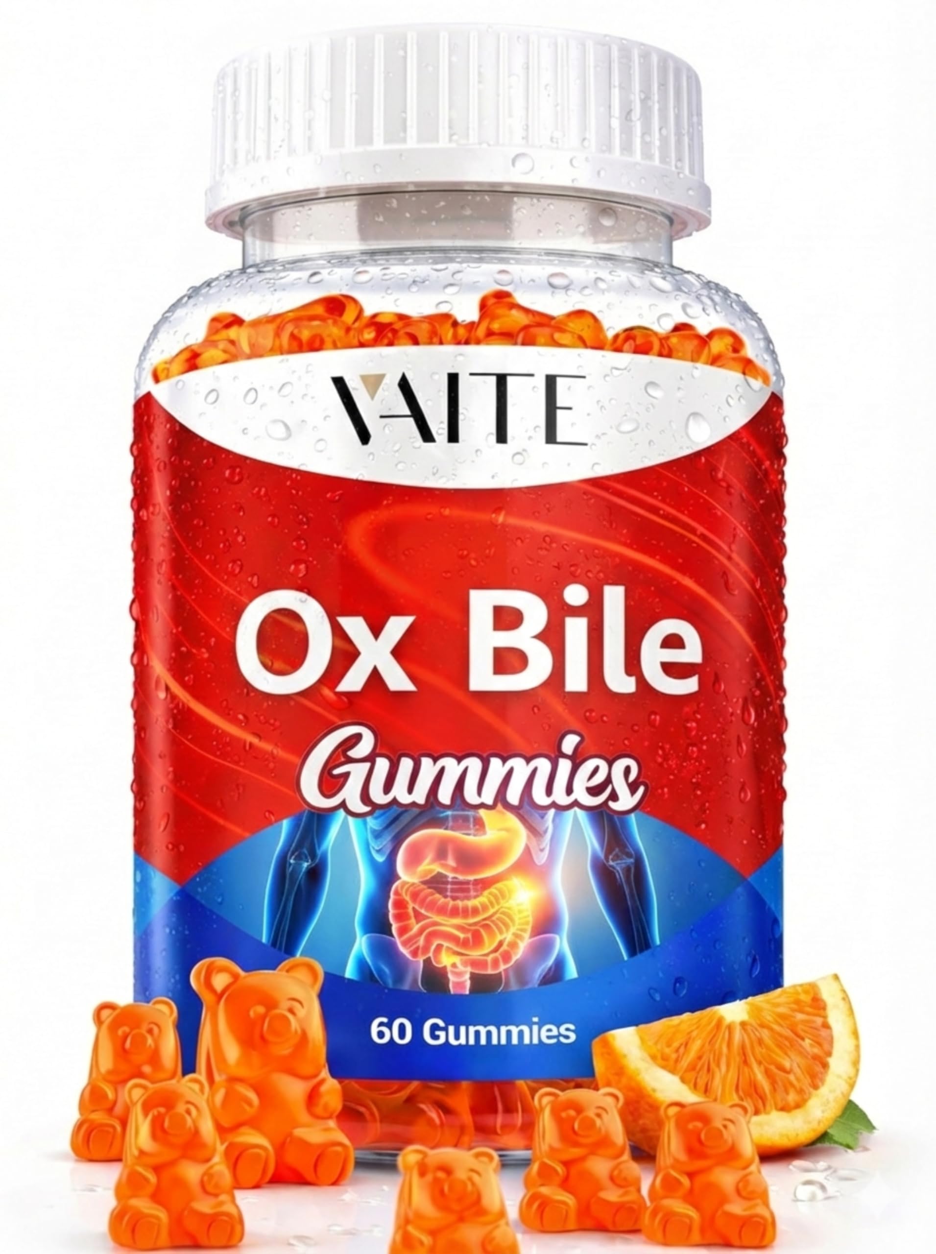 VAITE Ox Bile Gummies – 500mg Digestive Support for Gallbladder & Gut Health – Non-GMO, Sugar-Free Supplement – Helps Nutrient Absorption & Bile Flow – 60 Easy-to-Chew Bile Acid Chewables VAITEBuy Supplements Australia