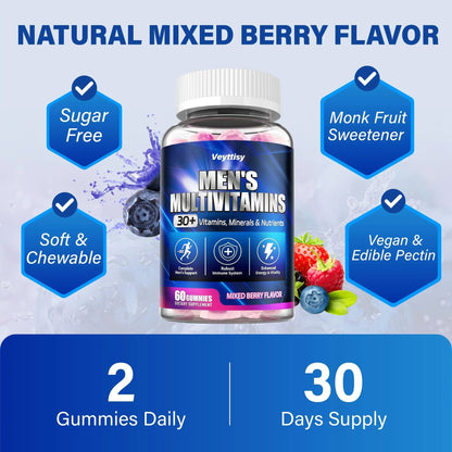 Methylated Multivitamin Gummies for Men - Mens Multivitanins Gummy with Vitamins A C D K E, Methylated Folate, B Complex VeyttisyBuy Supplements Australia