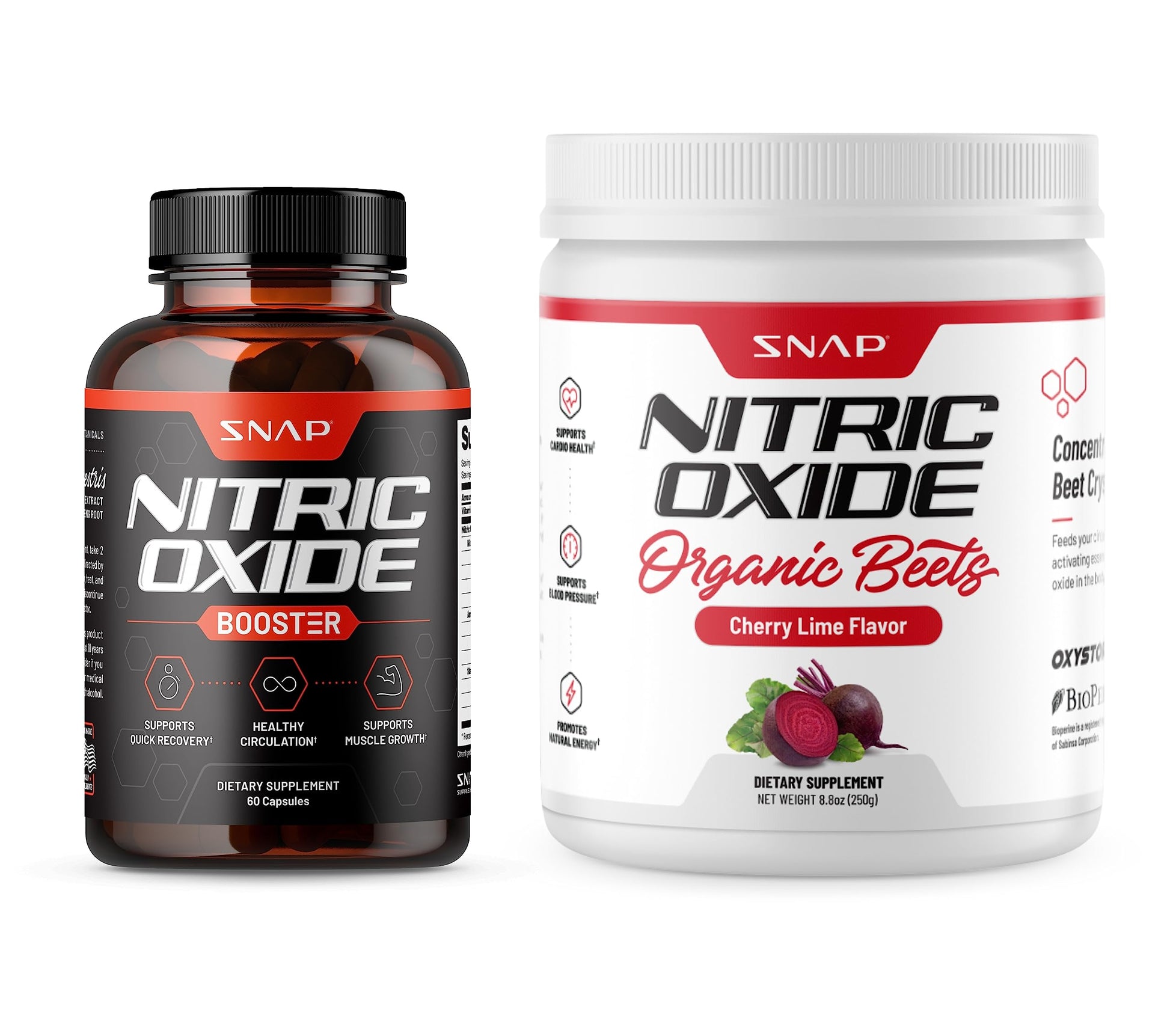 Snap Supplements Nitric Oxide Booster and Beet Powder