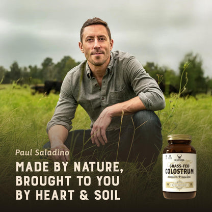 HEART & SOIL 100% Grass Fed & Finished Colostrum Supplement from Regenerative Cattle for Gut, Muscle & Immune Health – 3000mg Bovine Colostrum Capsules - Gut Health for Men & Women –180 Capsules HEART & SOILBuy Supplements Australia