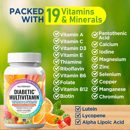 NutraPep Premium Multivitamin Chewable Gummies for Women & Men - Sugar-Free & Gluten Free Supplement Vitamins NutraPep