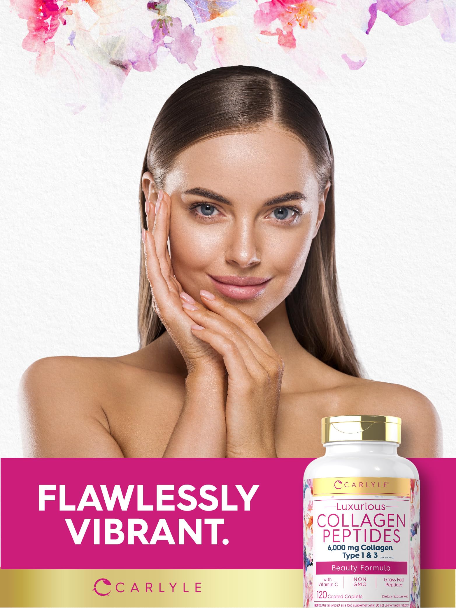 Carlyle Collagen with Vitamin C | 6000mg | 120 Caplets | Multi Collagen Peptide Pills CarlyleBuy Supplements Australia