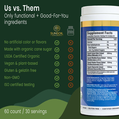 Sunsoil A World of Calm Organic Gummies, USDA Certified Organic, No Glucose, Vegan, Gluten-Free, Plant-Based Sunsoil SupplementsBuy Supplements Australia