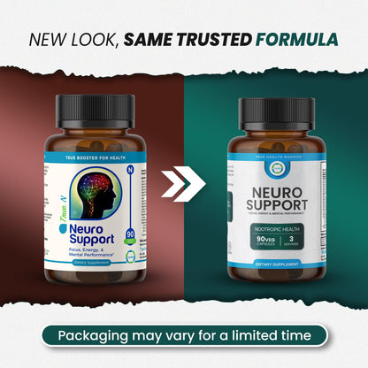 TrueMed Neuro Support - Premium Nootropic Supplement for Focus, Energy, Mental Clarity, and Performance Organic Lion’s Mane, Bacopa Monnieri, Rhodiola, Non-GMO Gluten-Free CDP Choline 90 Veg Capsules TRUEMEDBuy Supplements Australia