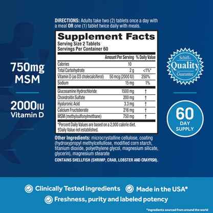 Move Free Advanced Glucosamine Chondroitin MSM + Vitamin D3 Joint Support Supplement, Supports Mobility Comfort Strength Flexibility & Bone + Immune Health - 120 Tablets (40 servings)* Move FreeBuy Supplements Australia