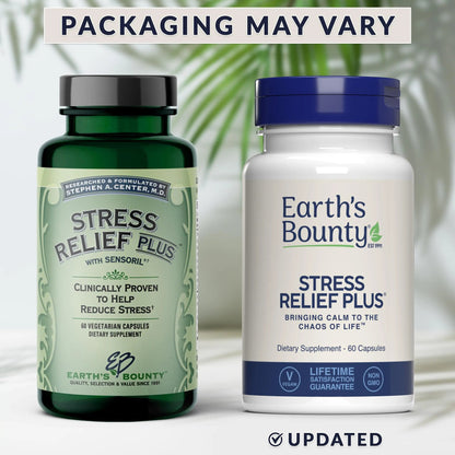 Earth's Bounty - Stress Relief Plus - 60 Vegetarian Capsules - All Natural Formula - Stress Support & Mood Enhancing Supplement Earth's BountyBuy Supplements Australia
