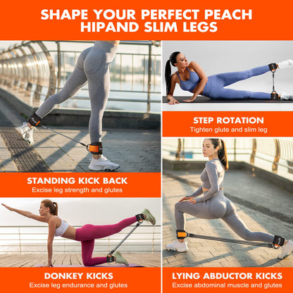 Ankle Resistance Bands with Cuffs for Leg and Glute Training - Exercise Equipment HPYGNBuy Supplements Australia