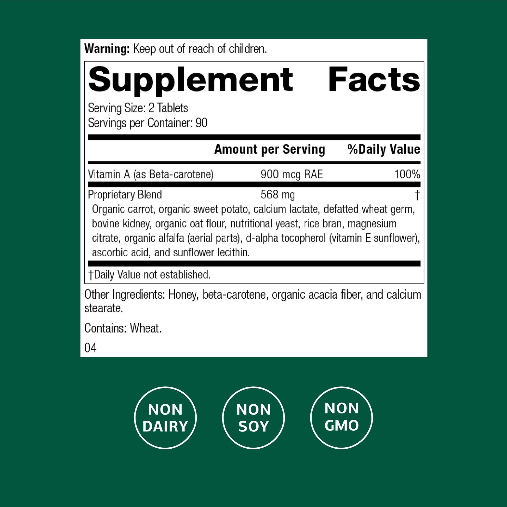 Standard Process Cataplex A - Supports Eye Health & Mucous Membranes - Supports Healthy Vision & Provides Antioxidant Vitamin A - Non-Dairy & Non-Soy - 180 Tablets Standard Process Inc.Buy Supplements Australia